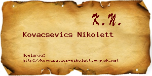 Kovacsevics Nikolett névjegykártya