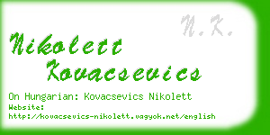 nikolett kovacsevics business card